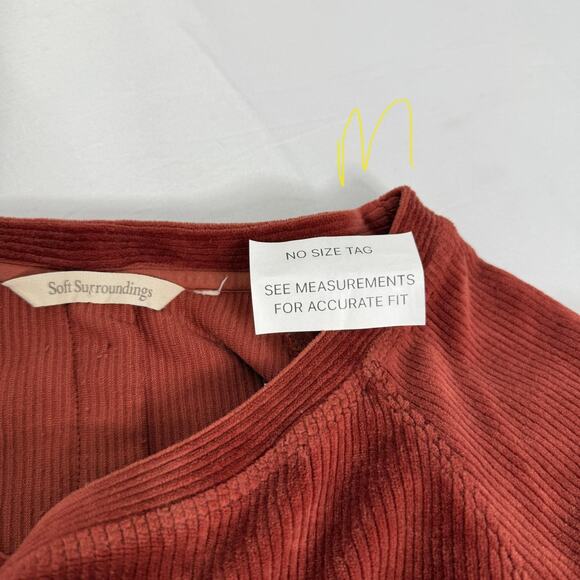 Soft Surroundings Sweater Womens Medium Rust Ribbed Velour Tunic Long Sleeve - Picture 4 of 7